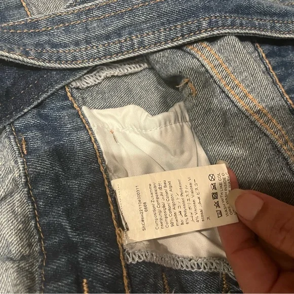 Blue Denim Overalls Wide Leg Medium - Picture 3 of 5